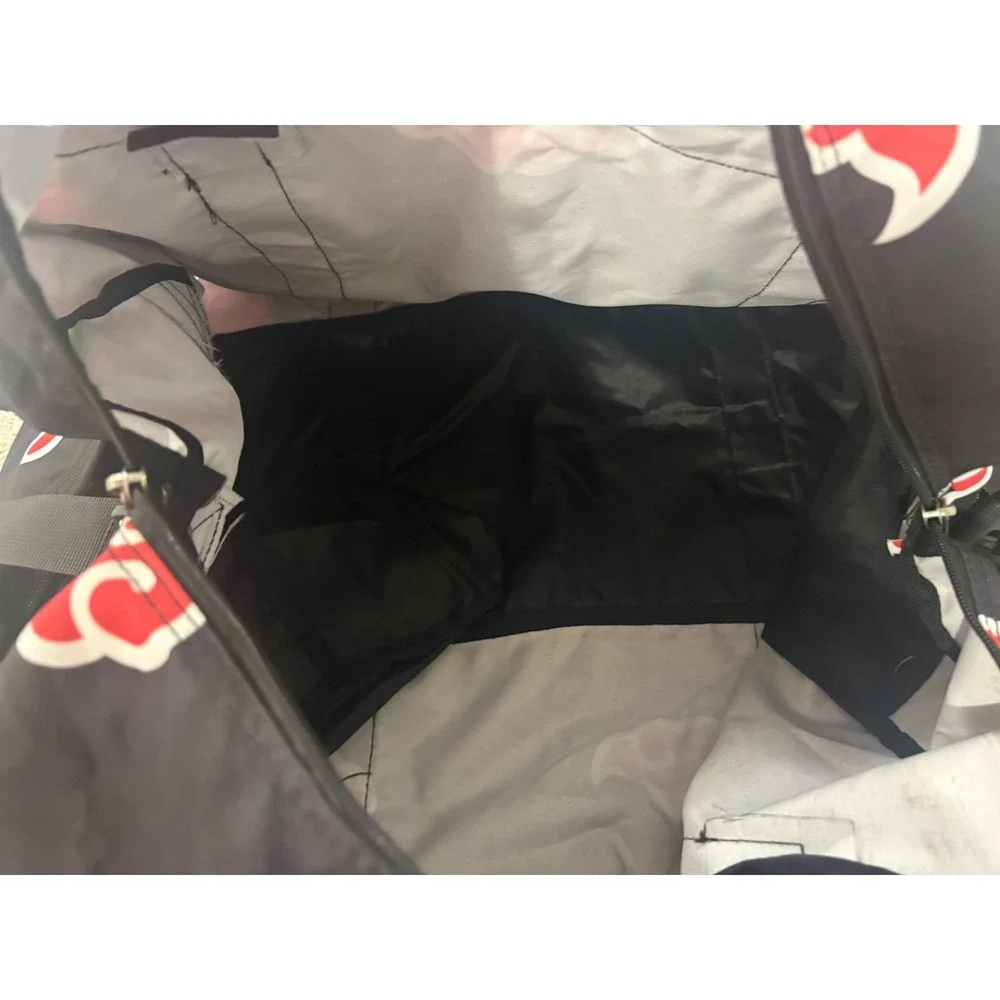 Naruto Akatsuki Anime Foldable Duffel Gym Bag Black Red Clouds 55L Extra Large